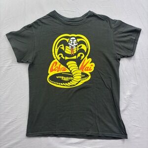 Bioworld Cobra Kai Karate Kid Graphic T-Shirt Mens Medium Black Snake Logo Tee